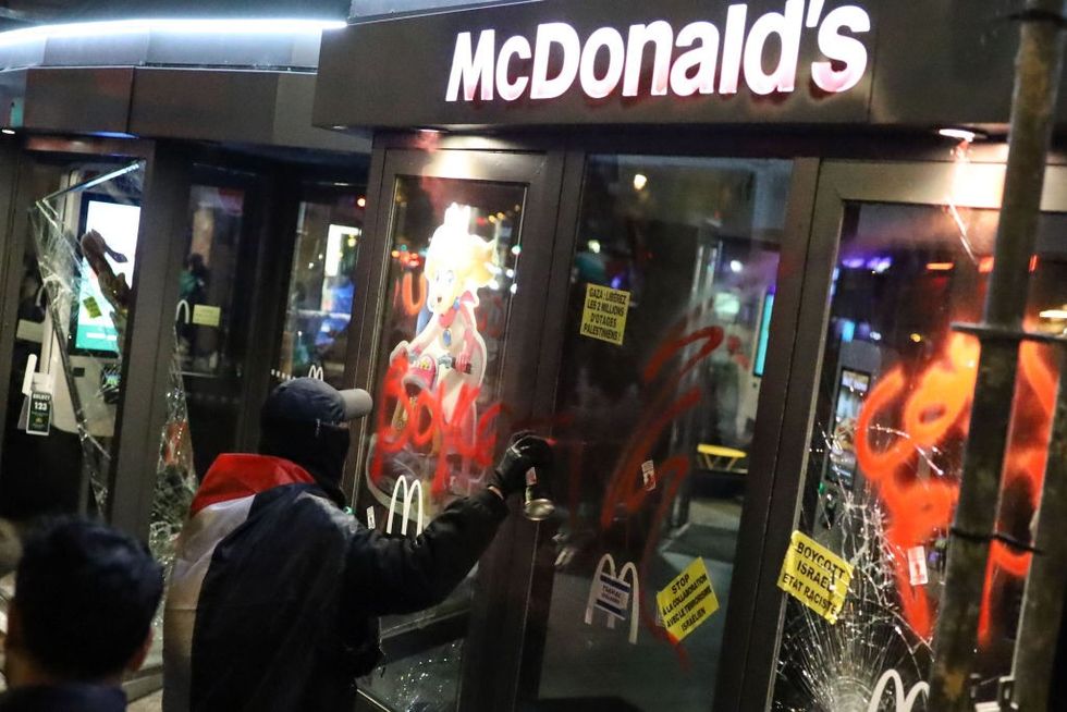 \u200bFrench residents attacked a McDonald's