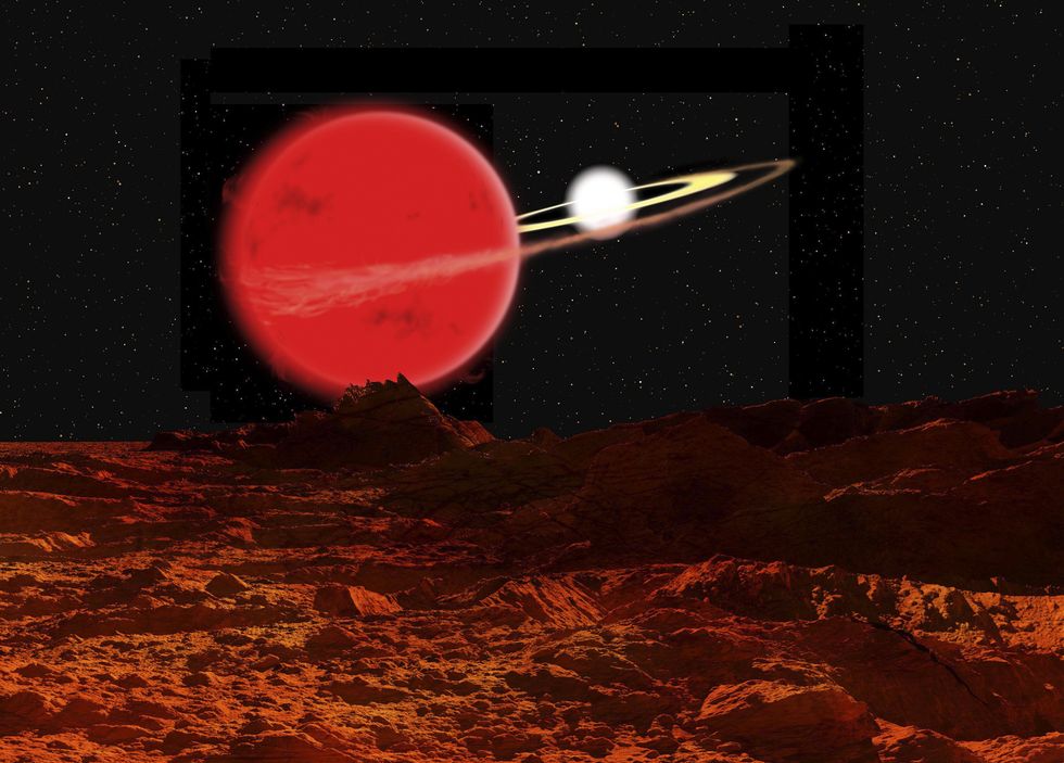 u200bImage of a red giant and white dwarf (Stock)