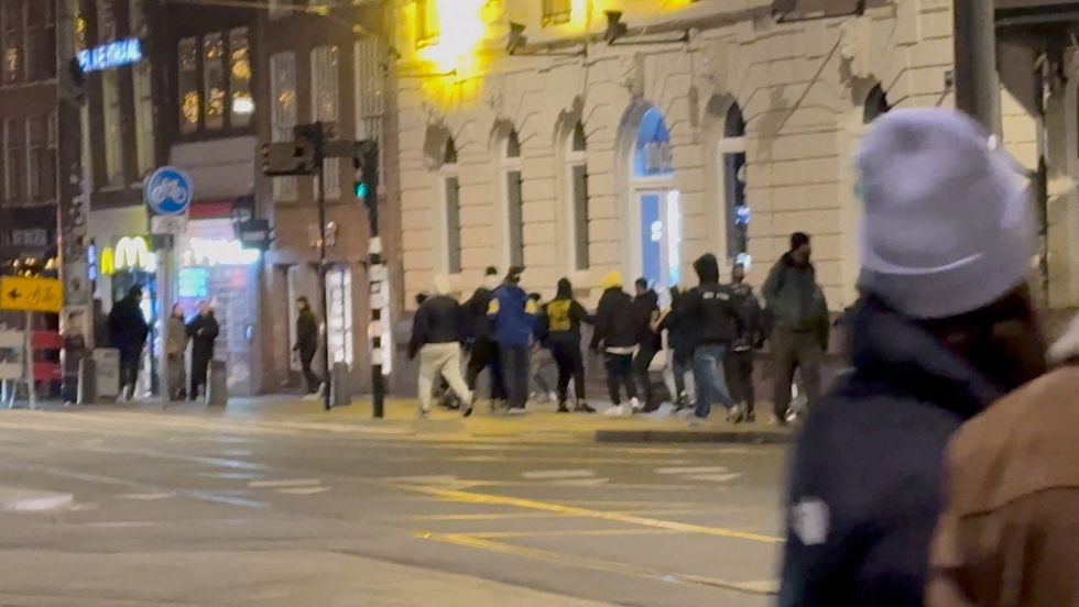 u200bIsraeli football supporters and Dutch youth clash near Amsterdam Central station