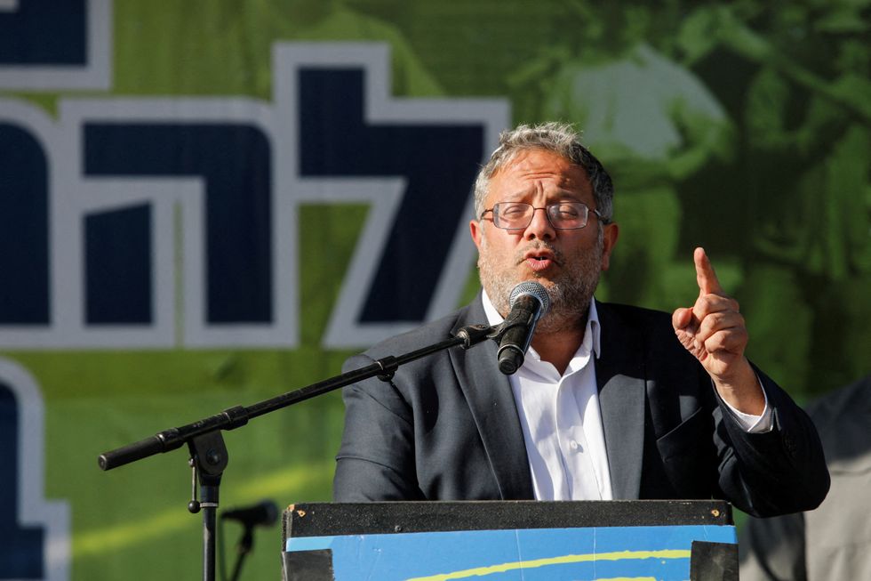 u200bIsraeli National Security Minister Itamar Ben-Gvir speaks while a conference on the resettlement of the Gaza Strip takes place