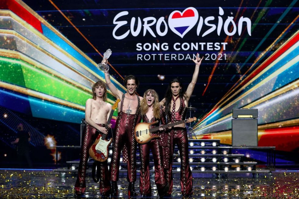 \u200bItalian rock band M\u00e5neskin winning the 2021 Eurovision contest