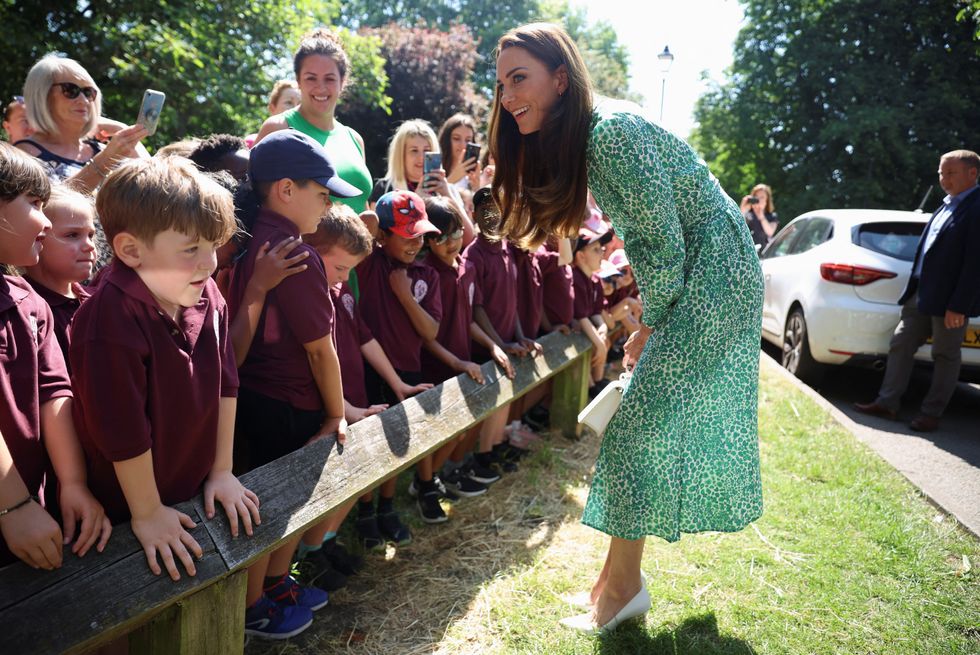 \u200bKate during the visit to Riversley Park Children's Centre in Nuneaton