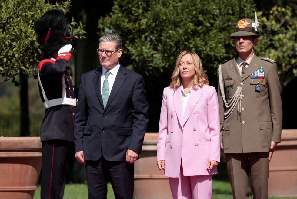 \u200bKeir Starmer arrives at Villa Doria Pamphilj in Rome, Italy