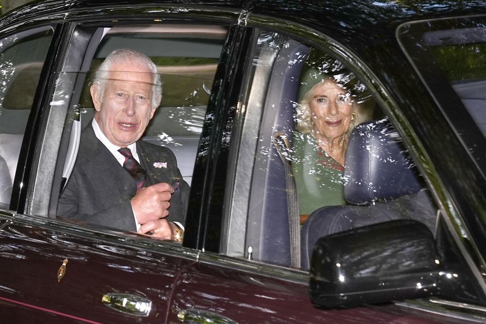 \u200bKing Charles and Queen Camilla earlier today in Balmoral