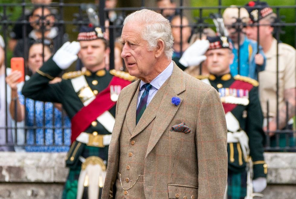 u200bKing Charles III inspects Balaklava Company, 5th Battalion, The Royal Regiment of Scotland, at the gates of Balmoral