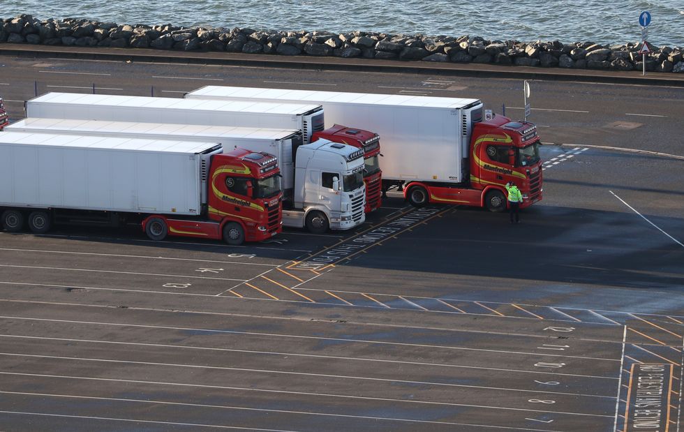 u200bLorries wait at Loch Ryan Port (file pic)