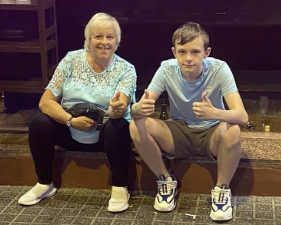 u200bMason Rist with his grandmother, Gail