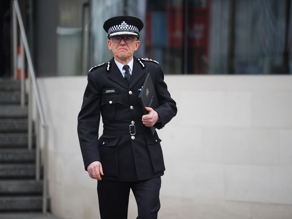 u200bMetropolitan Police Commissioner Sir Mark Rowley arrives to make a statement outside New Scotland Yard