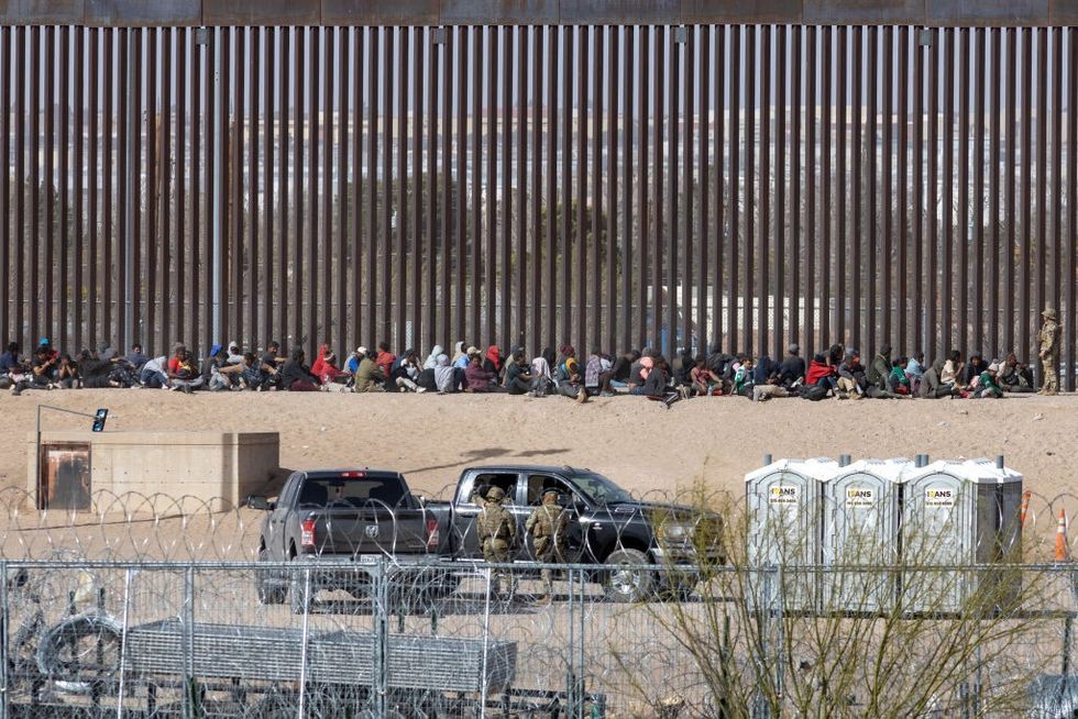 \u200bMigrants waiting at the US border