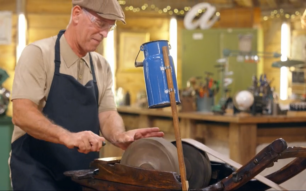 u200bNella uses his great-grandfather's sharpener for the first time