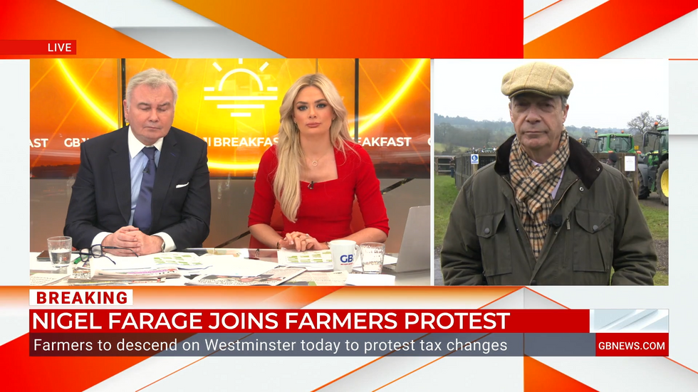 u200bNigel Farage joined Eamonn Holmes and Ellie Costello on GB News