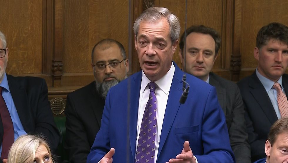 u200bNigel Farage speaking in parliament today