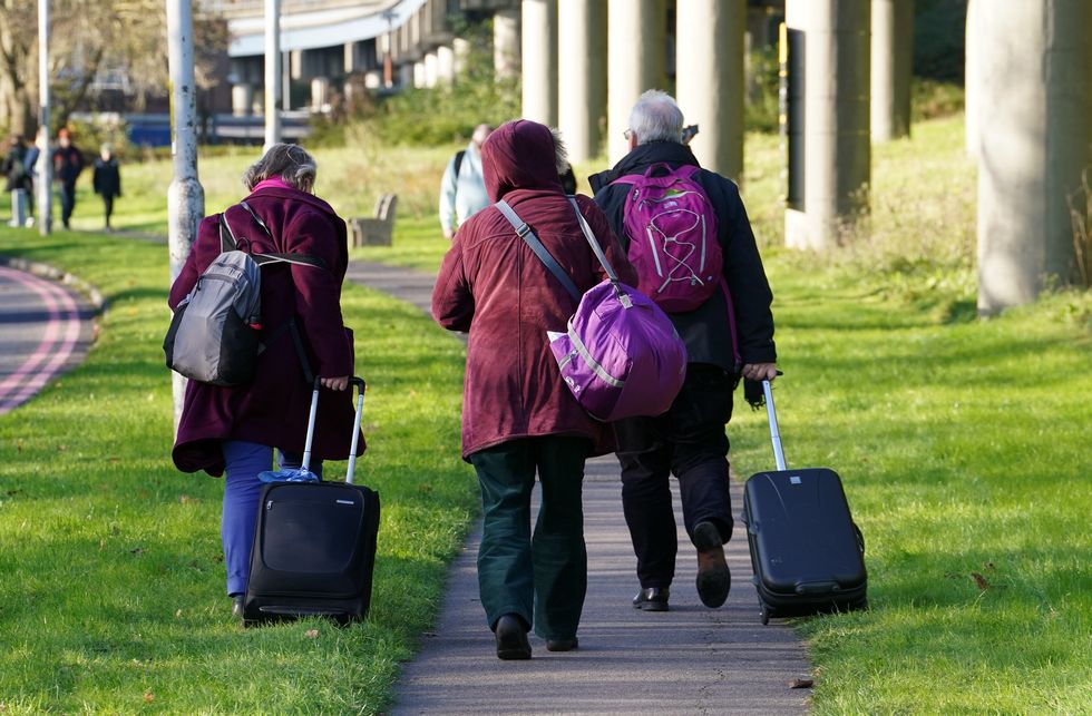 u200bPassengers at Gatwick airport near Crawley, West Sussex, where flights have been cancelled