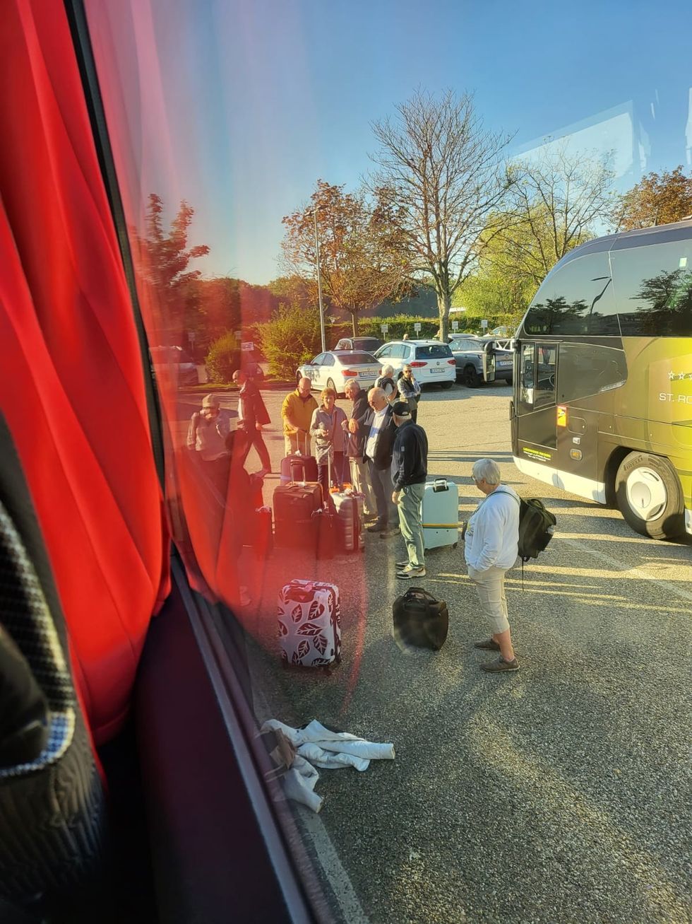 u200bPassengers waiting to be transferred to another ship