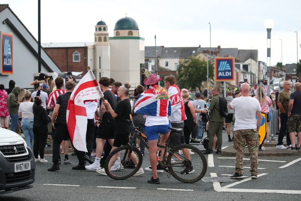 u200bPeople protest in Sunderland city centre