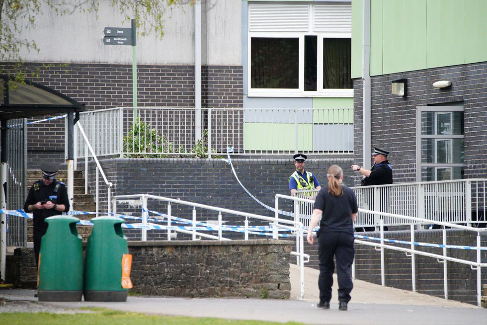 u200bPolice at Amman Valley school, in Ammanford, Carmarthenshire