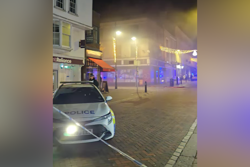 u200bPolice closed off the road in Canterbury city centre