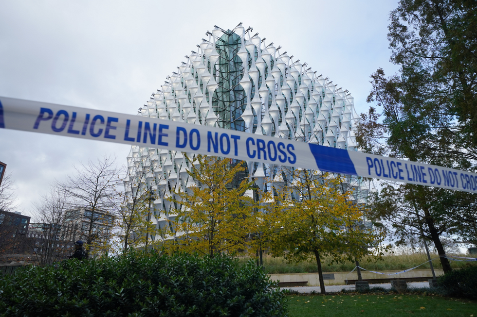 u200bPolice in attendance at the US Embassy in South London earlier this week