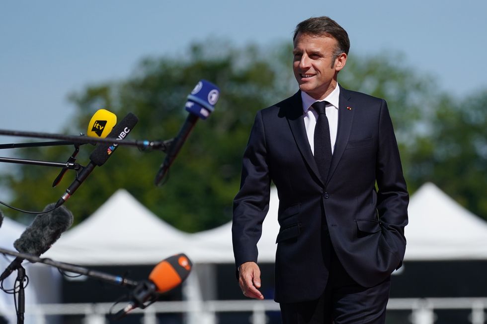 u200bPresident Macron arrives at Blenheim Palace