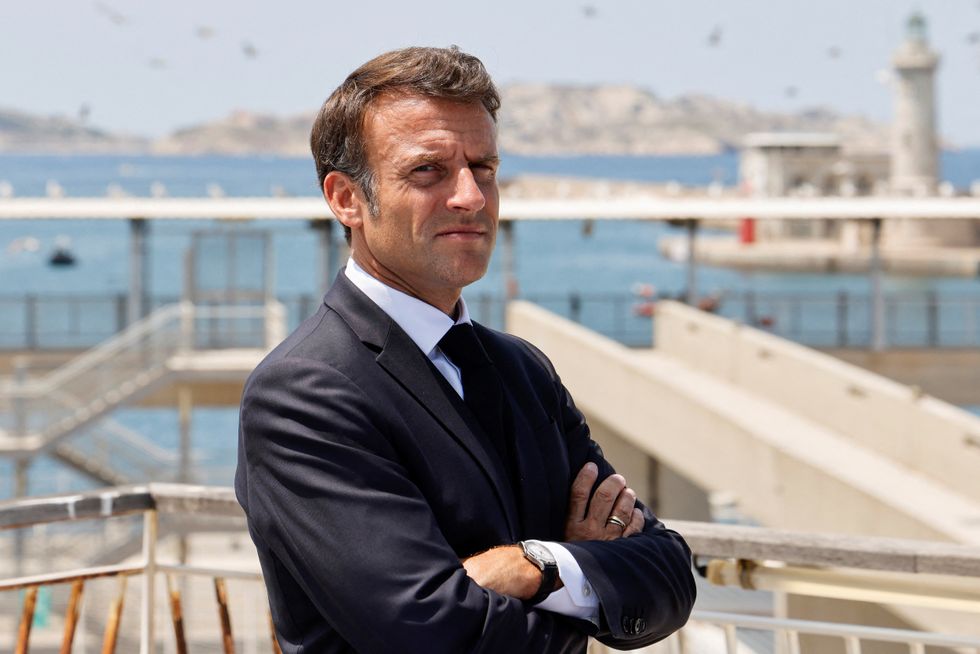 \u200bPresident Macron photographed in Marseille