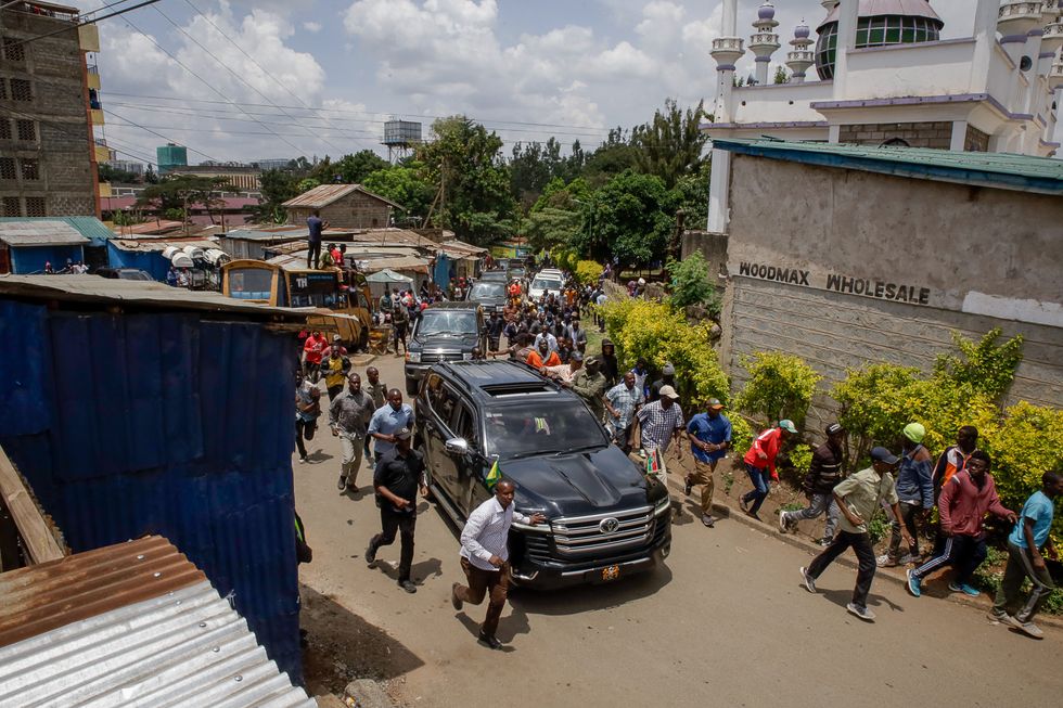 u200bPresidential escort motorcade driving through Nairobi on March 15