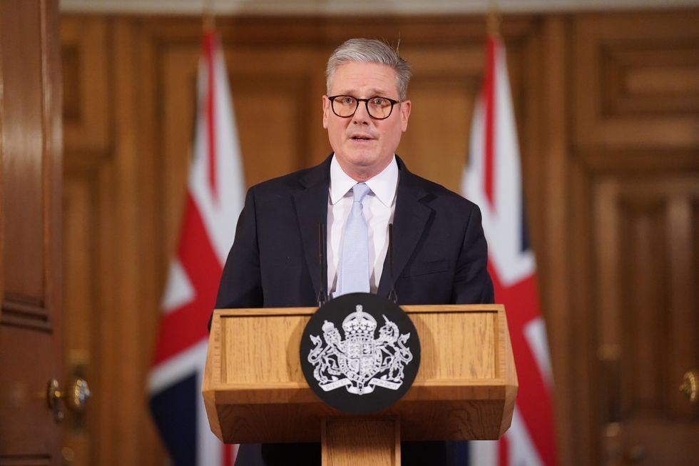 u200bPrime Minister Sir Keir Starmer during a press conference on migration at 10 Downing Street