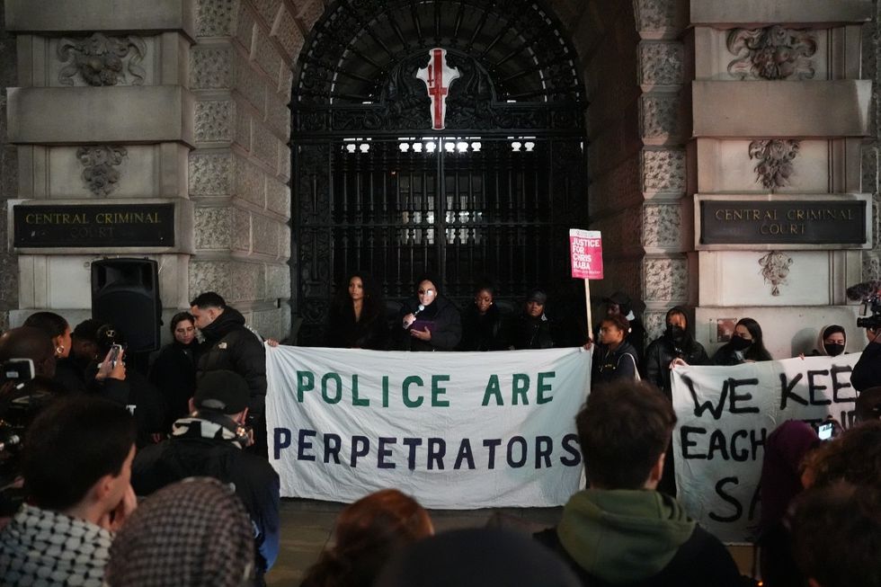 u200bProtest outside the Old Bailey amid Chris Kaba trial