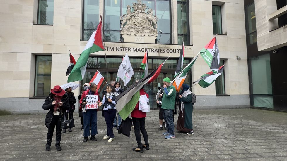 u200bProtests held outside Westminster Magistrate's Court ahead of a previous hearing