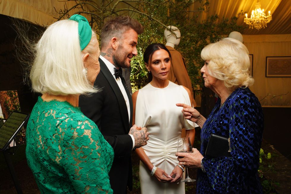 u200bQueen Camilla, David Beckham and Victoria Beckham