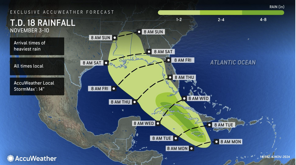 u200bRainfall in US as Hurricane Rafael looms