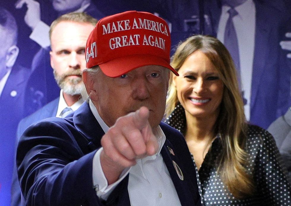 u200bRepublican presidential nominee and former U.S. President Donald Trump, accompanied by former U.S. first lady Melania Trump