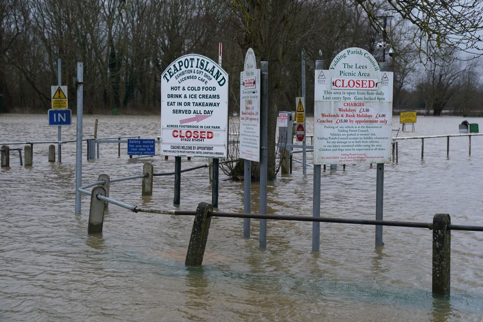 \u200bRising floodwater in Yalding, Kent