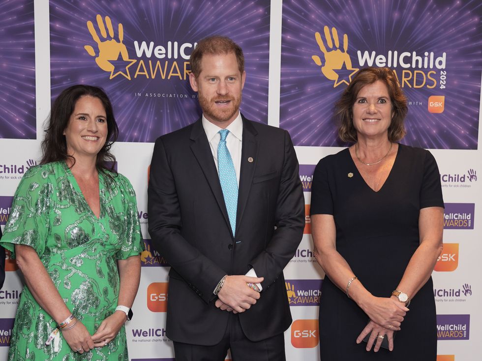 u200bSally Jackson (left), GSK, and Sally Beck with the Duke of Sussex,