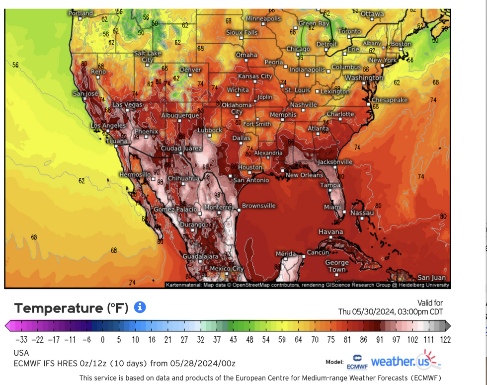 \u200bSearing heat sweeps in from the south