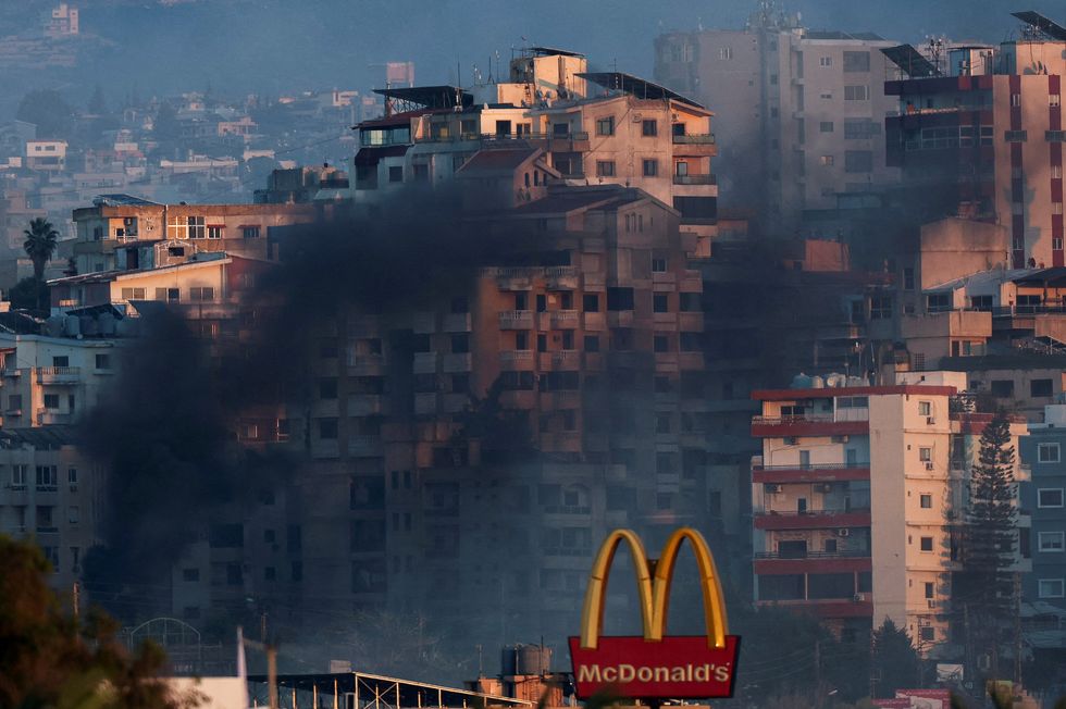 u200bSmoke billows over southern Lebanon following an Israeli strike,