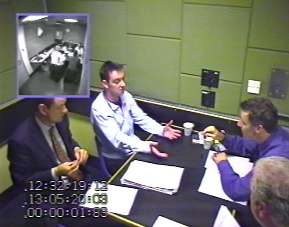 u200bStill taken from West Yorshire Police footage of Nurse Colin Norris (top left) being interviewed by police