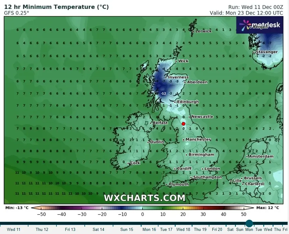 u200bThe forecast for Monday, December 23