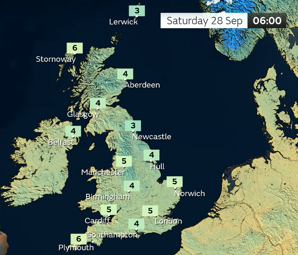 u200bThe forecast for Saturday morning