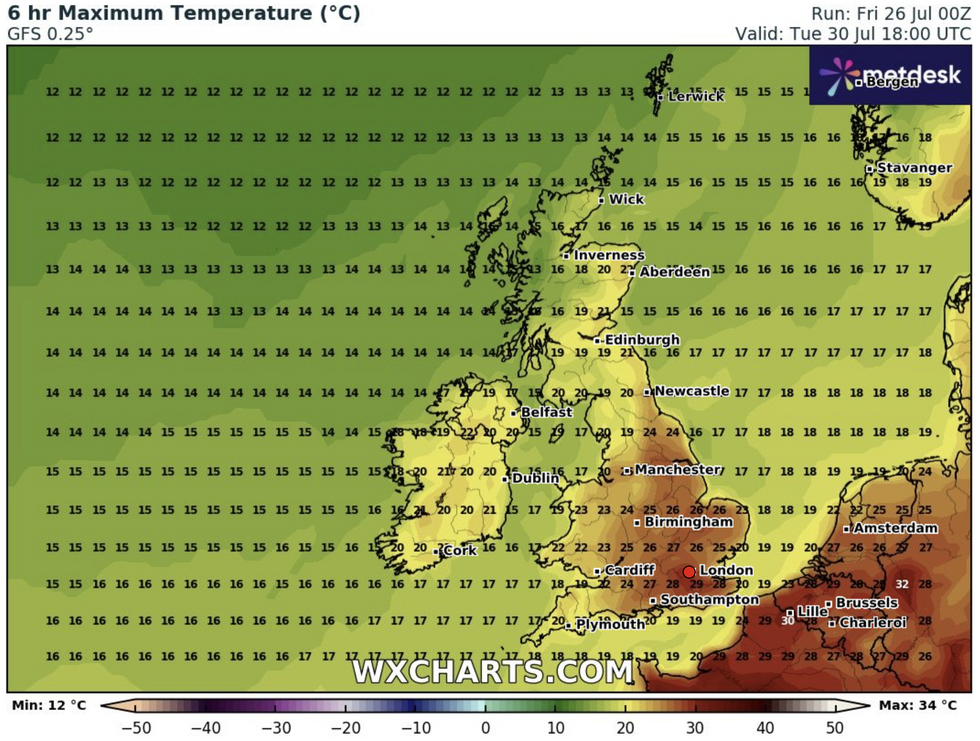 u200bThe latest forecast for Tuesday