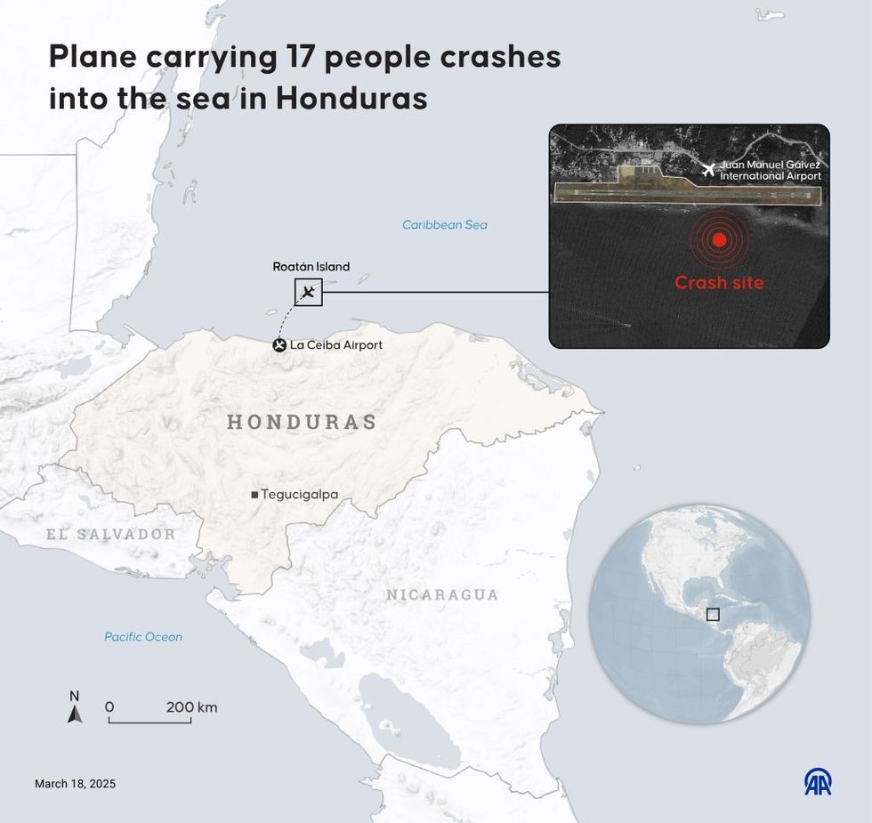 \u200bThe site of the crash mapped