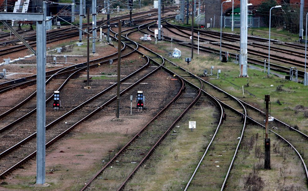 \u200bThe tracks outside Cambridge railway station