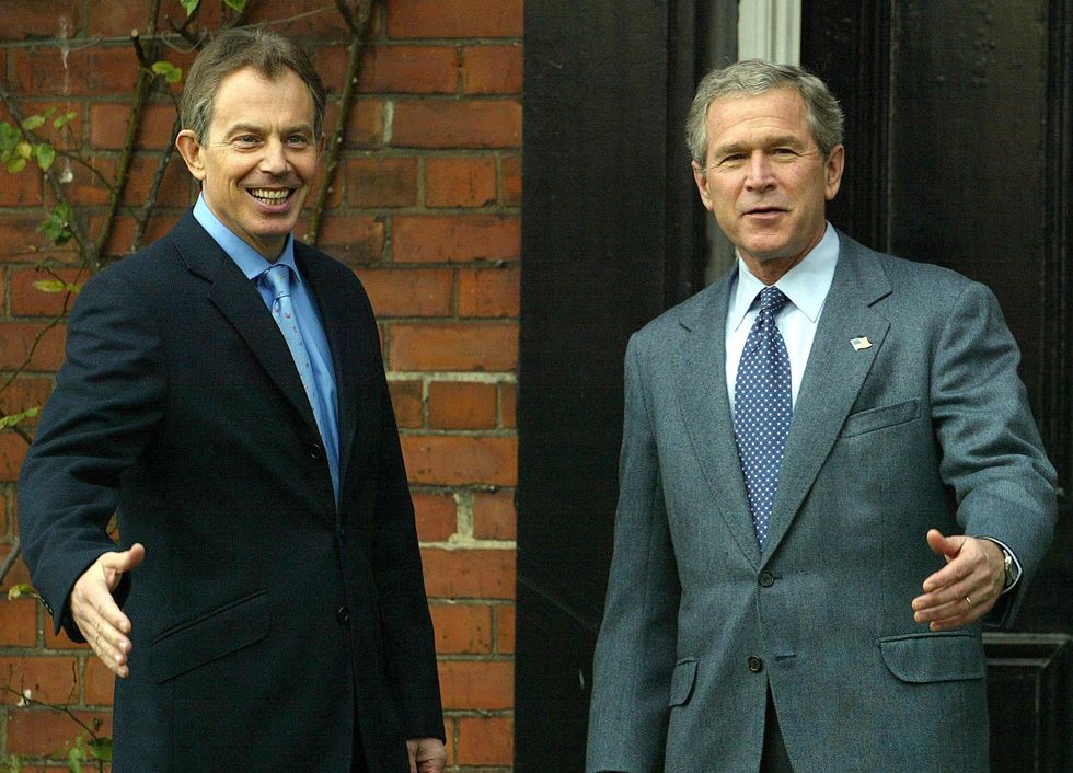 u200bThen US President George Bush alongside Sir Tony in 2003