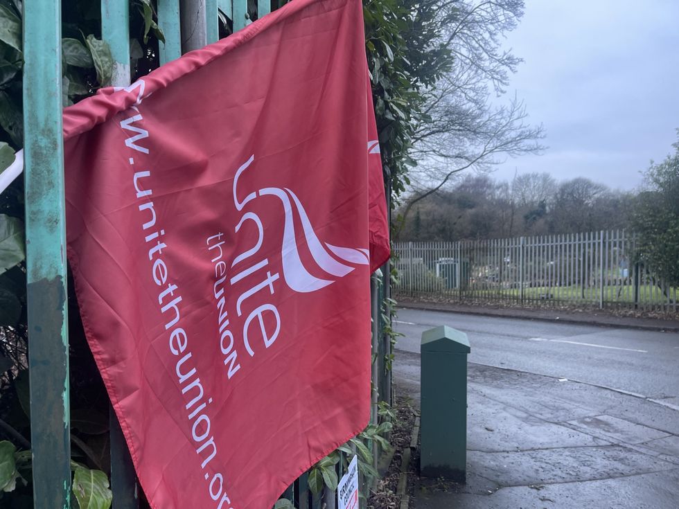 u200bUnite union flag on picket line