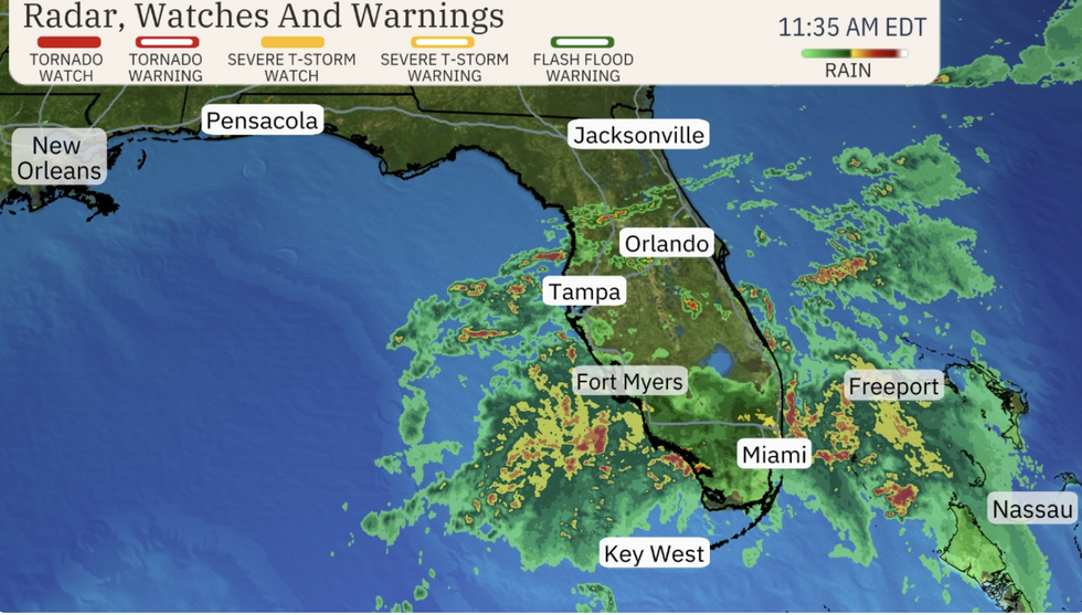 \u200bWeather warnings in place in Florida