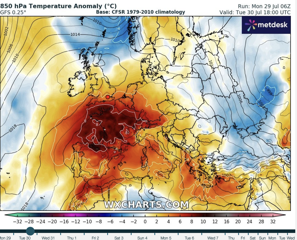 Uk hot weather map