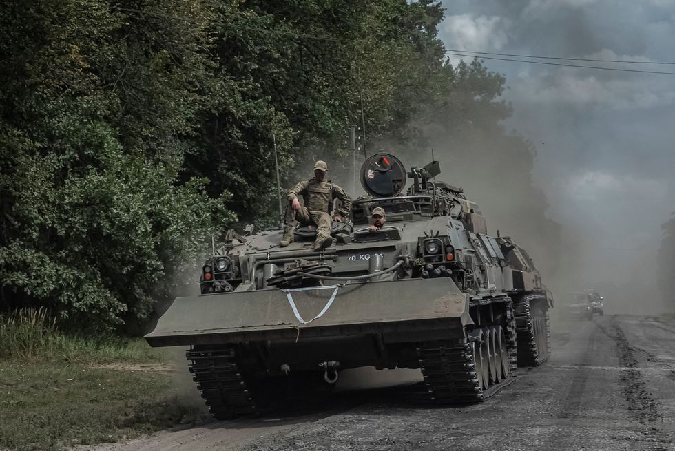 Ukrainian armoured vehicle in Sumy