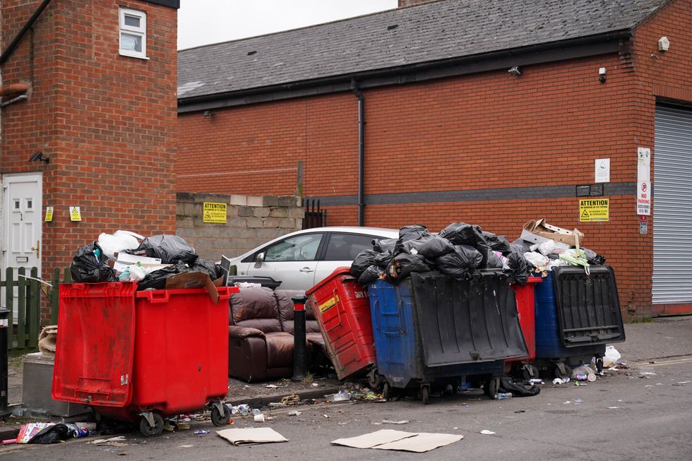 Uncollected refuse bags in the Sparkhill area of Birmingham