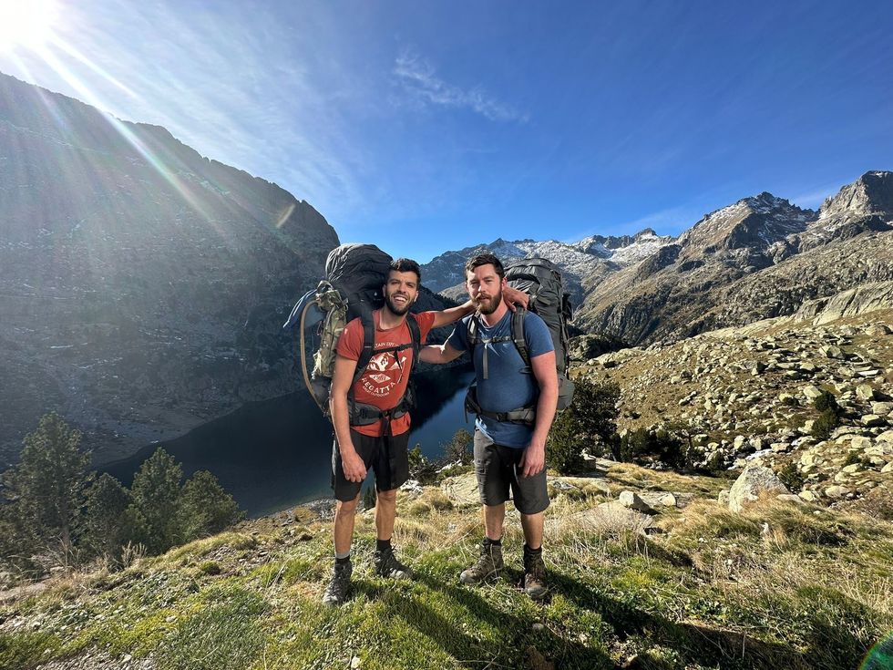 Undated family handout photo of British hikers Aziz Ziriat (left) and Sam Harris