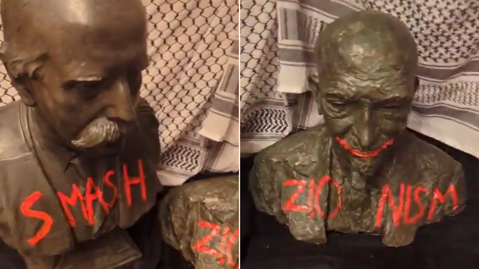 Vandalised busts