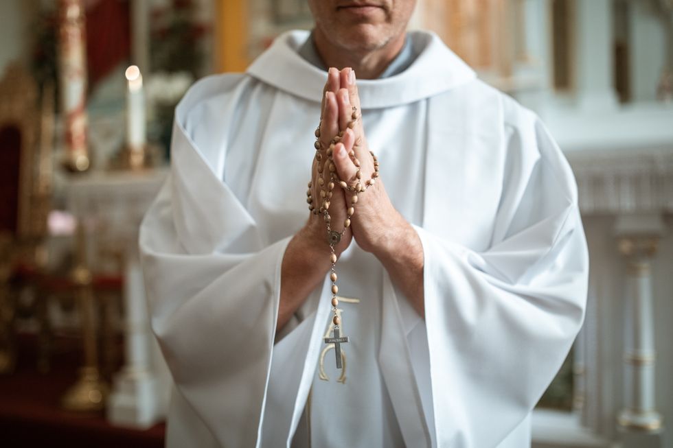 Vicar in a church